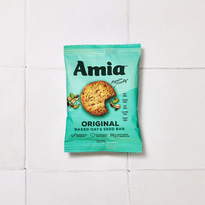 Each Classic Original Amia bar is individually wrapped for easy, on-the-go snacking. Each bar is a great snack for people with migraine. Free from common migraine triggers; soy free, gluten free, dairy free, cocoa free, and nut free.